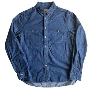 U.Sage Denim Button‎ Down Shirt Men’s Small Japanese Fabric Double Pocket